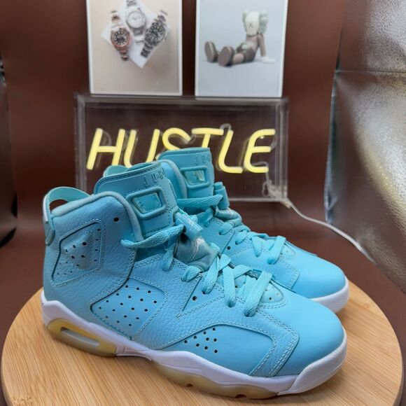 Nike Air Jordan 6 (GS) Retro Pantone Blue/White Size 5Y/ Womens 6.5 - Picture 1 of 10